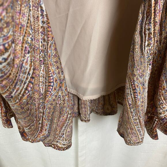 Anthropologie Brown Print Sabia Flounced Tunic Dress Sz.M - Picture 14 of 16